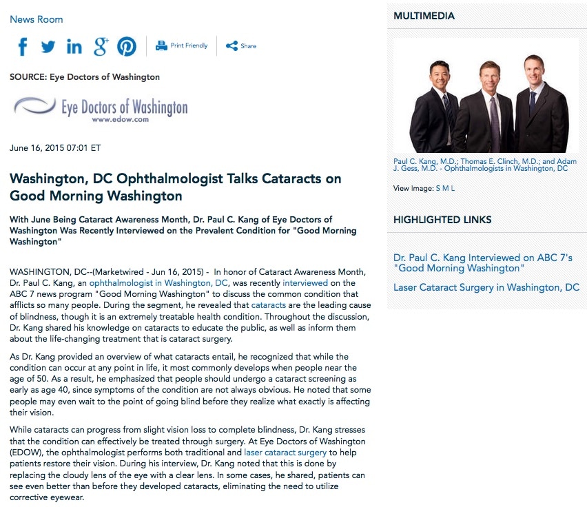 ophthalmologist in Washington DC,cataracts,laser cataract surgery,dr kang,cataract surgery
